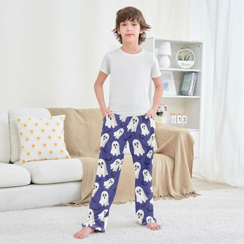 Boys' Pants Cute Scary Ghost Bat Long Bottoms Jogger Pants Elastic Waist Trousers with Pockets S-XL3