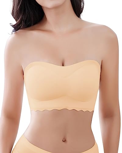 WOWENY Trägerlos BH Bandeau Top Damen Rückenfrei mit Verstellbaren...