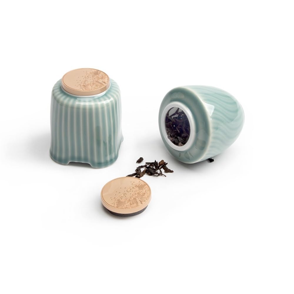 Pojemniki na herbatę Celadon, zbiornik do przechowywania herbaty sypkiej, ceramiczny zbiornik z uszczelnieniem, pojemnik na herbatę Awakening, zbiornik do przechowywania herbaty (A)