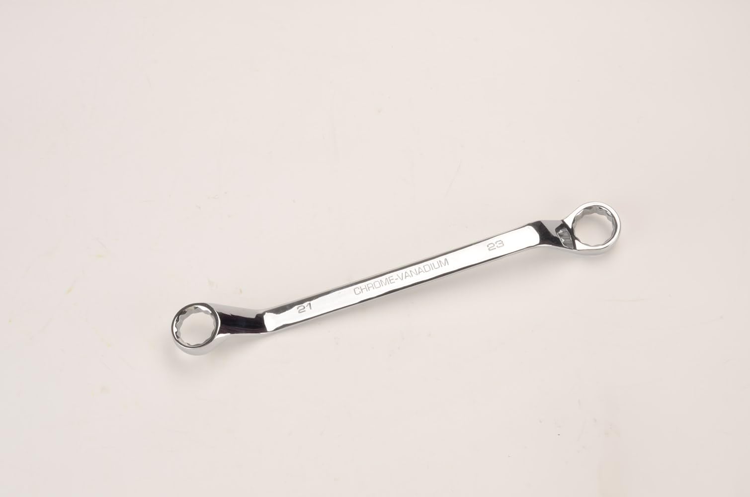 FLZOSPER 21mm x 23mm 12 Point 45-Degree Offset Double Box End Wrench Polished Finish, Cr-V