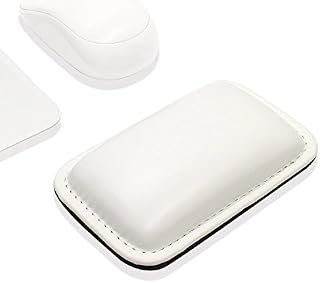 ProElife Office/Home PU Leather Mouse Wrist Rest Support Pad Mat Interior Soft Memory Foam for Apple Magic Mouse Microsoft Surface Mouse and most of Wireless Wired Mouse (130mm x 85mm, White)