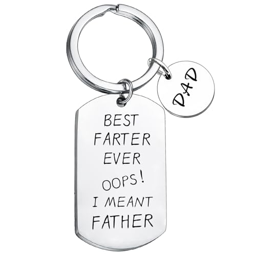 Father Keychain Funny Dad Gifts Best Father Ever Keyring Birthday Father's Day Gifts from Daughter Son Best Dad Gift Idea