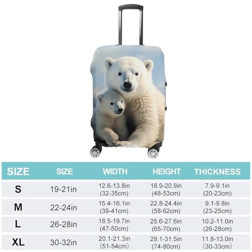 Cute Polar Bear Travel Luggage Cover Anti-scratch Suitcase Cover Elastic Suitcase Protective Cover Fits 19-32 Inch Luggage L2