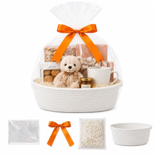 Geschenkkorb leer, geflochtener Korb 30x20x12 cm mit Geschenktüte