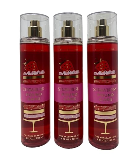 Bath & Body Works Bath And Body Works Fine Fragrance Mist (Strawberry Pound Cake, 3 pack)