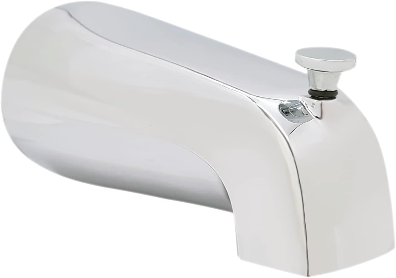 Westbrass A311-05 5-1/2" Reach Brass Wall Mount Tub Spout with Nose Diverter, Polished Nickel