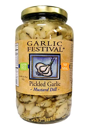 Garlic Festival Foods Mustard Dill Pickled Garlic Quart Net Wt.