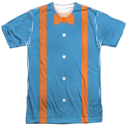 Popfunk Blippi Cartoon Costume 100% Polyester Adult Costume T Shirt for Men & Women Medium White