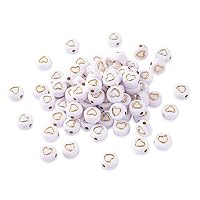 Lot De 370 Perles Acrylique Avec Lettres A-Z Plaqué Or - 7mm, Noir - Pour Création De Bijoux Personnalisés (bracelets, Colliers) - 9