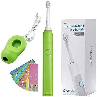 Kids Rechargeable Sonic Electric Toothbrush Just-for-Kids 3-12 ages Safest Material Lower Noise Dentists