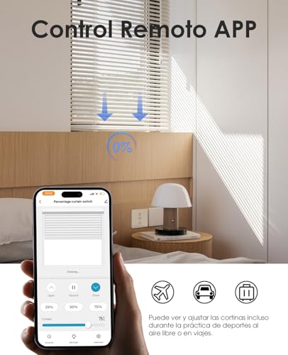 Allevoi Interruptor de Persiana Inteligente con control por Porcentaje, 80 * 80mm Interruptor de Persiana Wifi, Control por Voz Compatible con Alexa/Google Home/Smart Life, Requiere Cable Neutro - imagen 3