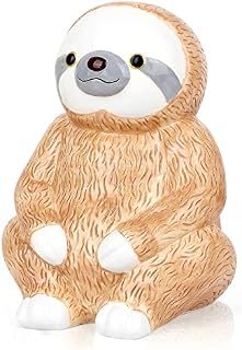 Winsterch Cute Piggy Bank for Kids,20cm Sloth Ceramic Piggy Bank Gifts for Boys Girls and Adult,Coin Bank Money Box for Christmas Birthday Present Gifts,7.87 x 5.51 inch