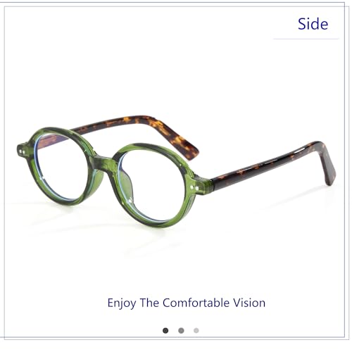 Image of Vintage Round Glasses for Men Women Retro Oval Blue Light Glasses Fake Nerd Eyeglasses