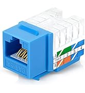EMS RJ45 CAT6A Keystone Jack - 110-Type Modular Female Connectors | Compatible with Speed Termina...