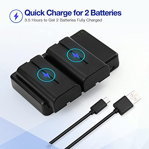 Powerextra 2Pack Replacement Sony Np-F550 Battery And Dual Usb Charger Compatible With Sony Np F970,F930, F750, F570, F550 F530, F330, Ccd-Sc55, Tr910, Tr917, Cn160, Cn-216 Battery Led Light And More #TOP2
