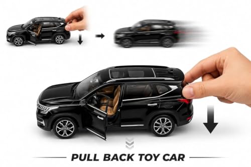 Image of Amisha Gift Gallery Diecast Plastic Toy Car 1:36 Scale | Pull Back Action | Openable Doors | Made in India | SUV Model Car | Mini Collectible Toy for Kids & Boys | Kia Style | Seltos Inspired Design