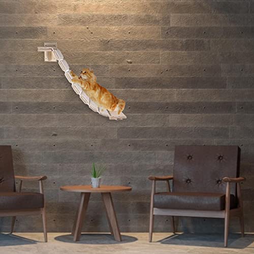 Escada de gato de madeira, Escalador de gato de prateleira de degrau de madeira, Escada de supriment