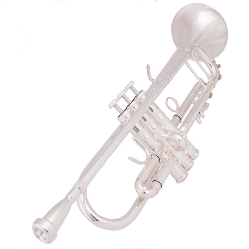 początkujących trąbka Posrebrzana Trąbka Bb Mosiężne Trąbki Muzyczne Instrumenty Dęte Blaszane Trąbka Bb Z Ustnikiem Etui Na Rękawiczki Trąbka (Color : 02)