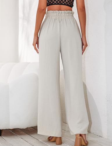 a.Jesdani Women's Pants Casual Loose High Waist Wide Leg Palazzo Pants Trousers with Pockets,S-2XL3