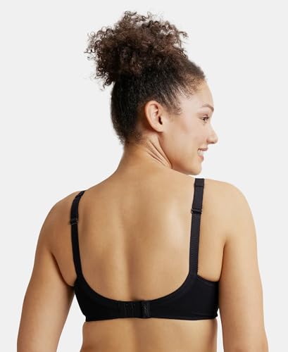 Image of Jockey ES13 Women Wirefree Non Padded Super Combed Cotton Elastane Stretch Full Coverage Plus Size Bra with Side Panel Support
