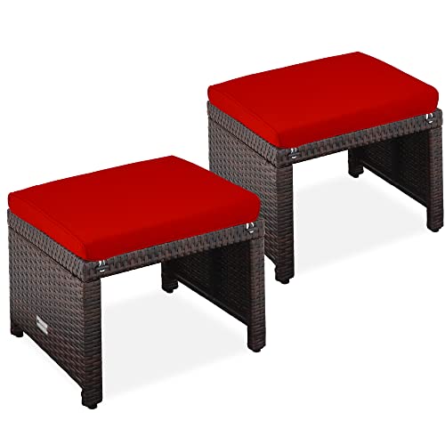 Versatile Wicker Ottoman Set for Outdoor Spaces