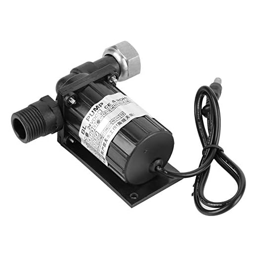 Akozon cirkulationspump DC 12 V 10 W borstlös vattenpump hög temperaturbeständighet cirkulation lågt ljud svart