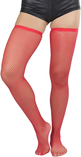 Image of ToBeInStyle Womens Standard Every-day Fishnet Thigh High Stockings