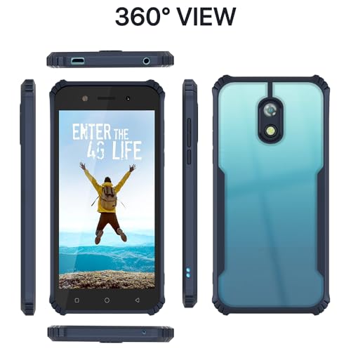 Image of Pikkme itel A23 Back Cover | Crystal Clear Transparent Back | Ultra Hyrbid | Full Camera Protection | Raised Edge | Bumper Back Case (Blue)