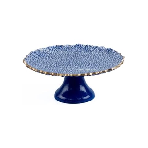 Jaye’s Studio Decorative Cake Stand with Gold Lining, Round Dessert and Cupcake Serving Display, Perfect for Holidays, Dinners, & Parties, Modern Home Decor (Shagreen, Small) Cover