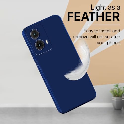 Image of Back Cover for Motorola Edge 50 Fusion 5G | Full Camera Protection | Premium Liquid Silicon Case | Flexible Bumper Case for Motorola Edge 50 Fusion 5G (Dark Blue)