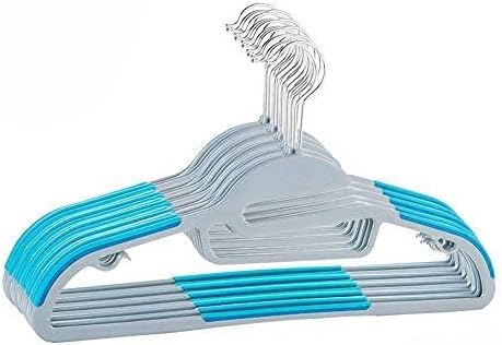 Mighty Hanger 1.2 Clothes Hangers Organizer, 360-degree Swivel Steel Hook Nonslip S-shape Shoulder Anti-Wrinkle and Space Saving Design for Tie Belt Suit Shirt Drying 20 pcs, Baby Blue