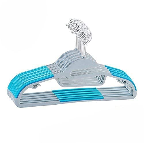Mighty Hanger 1.2 Clothes Hangers Organizer, 360-degree Swivel Steel Hook Nonslip S-shape Shoulder Anti-Wrinkle and Space Saving Design for Tie Belt Suit Shirt Drying 20 pcs, Baby Blue