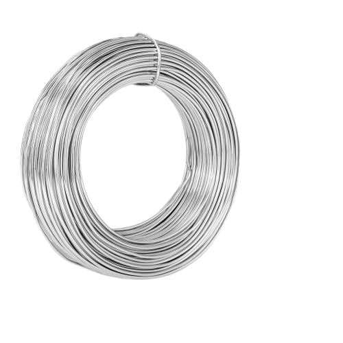 GOYADA 1 Rouleau Fil d'aluminium 2 mm/59m, Fil d'artisanat en Aluminium Calibre 12, Fil Métallique Pliable, Fil en aluminium pour Fabrication Modèles,...