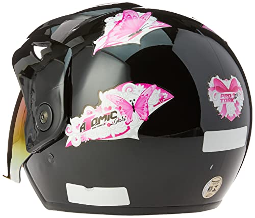 CAPACETE ABERTO PRO TORK ATOMIC FOR GIRLS PRETO TAM. 58 VIS. CAMALEÃO