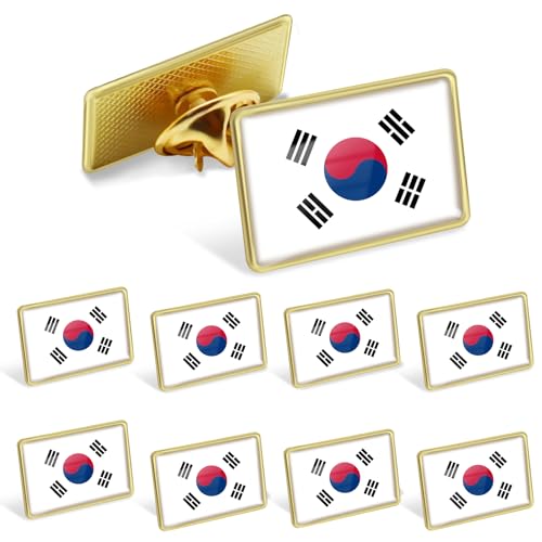 12/Pack Official South Korea Korean Flag Pins Bulk - Metal Men Women Patriotic Souvenir Badge Travel...