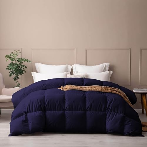 Image of PURE ECO 300 GSM Comforter for King Size - Luxury & Soft Microfiber 300 GSM Comforter for Winter - Duvet /Blanket King Size (90 inchX106 inch) - Navy Blue Color