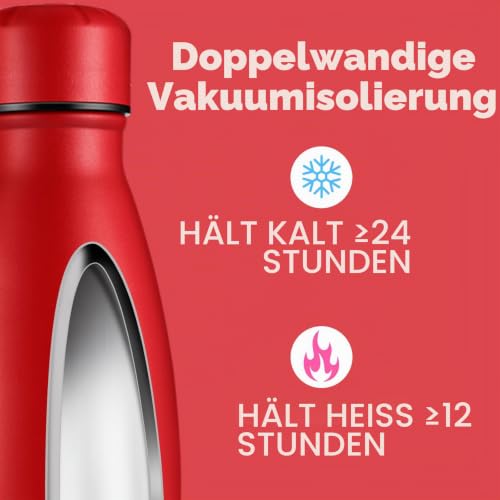 Volhoply Trinkflasche Edelstahl 750ml, Doppelwand vakuumisolierte Thermosflasche, auslaufsichere Isolierflasche mit Schraubdeckel… – Ansicht 3