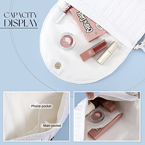 Image of Frienda Straw Purses for Women Straw Clutch Crossbody Bag Summer Beach Shoulder Bag Woven Envelope Wallet Handbags
