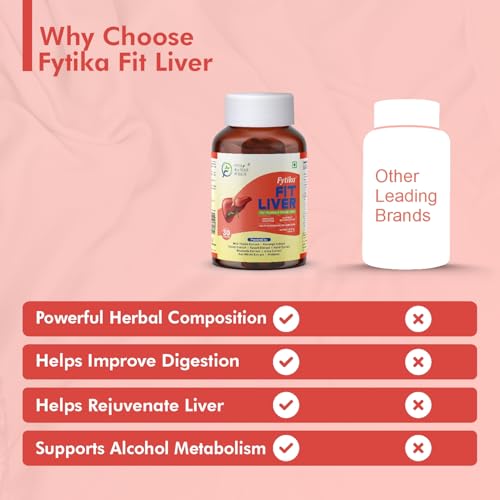Image of Fytika Fit Liver Detox Tablet Supplement for Men & Women | Milk Thistle Kalmegh Kutaki Kasani Haldi Formula Designed for Liver Care Wellness Daily Detox & Nutritional Support | 30 Tablets Pack of 1