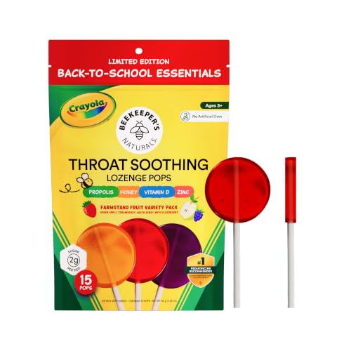 Beekeepers Naturals Throat Soothing Lollipops w/ Honey Variety Pk 15 ct