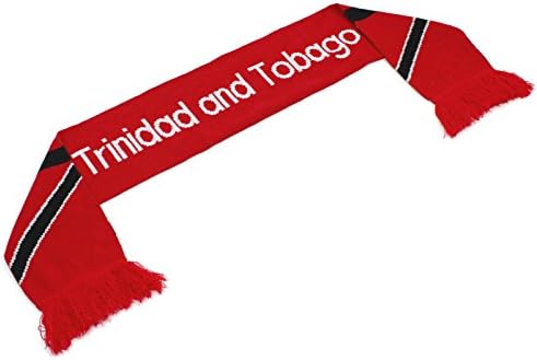 High End Hats “Official Nations of South America Scarf Collection” Double Weave Head Scarf for Men or Women, Trinidad and Tobago with Flag, Red