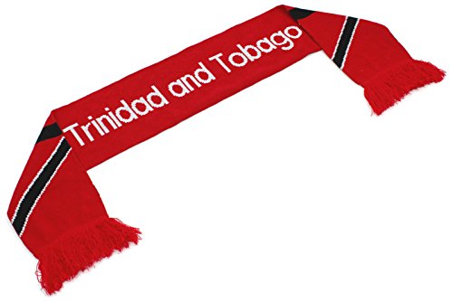High End Hats “Official Nations Of South America Scarf Collection” Double Weave Head Scarf For Men Or Women, Trinidad And Tobago With Flag, Red #TOP3