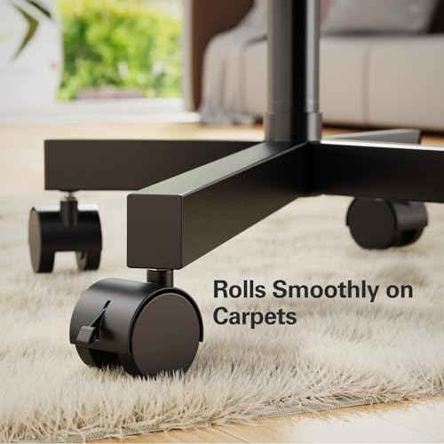 Image of Perlegear Rolling TV Stand for 23-60 Inch LCD LED OLED 4K Smart TVs Holds up to 88lbs, Mobile TV Stand with Height Adjustable, Tilting TV Cart with Locking Wheels Max VESA 400x400mm, PGTVMC16