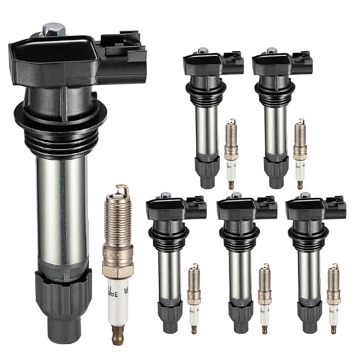 Image of UF569 Ignition Coil 6 Pack + 41109 Spark Plug 6 Pack-Fix Misfire Rough Idle for Buick Enclave LaCrosse,for Cadillac SRX XTS CTS,for Chevy Impala Traverse Terrain,for GMC Acadia 3.0L 3.6L V6