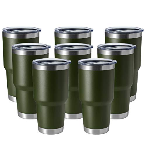 Image of HASLE OUTFITTERS 30oz Stainless Steel Tumbler, Double Wall Vacuum Insulated Travel Mug Tumbler, Durable Insulated Coffee Mug, Gift Box Set (Amey Green, 8)
