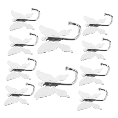 BESTonZON ステンレス製蝶形壁掛けフック 耐久性あるハンガー タオル掛け コート掛け 洗面所や玄関に 家用装飾ラック