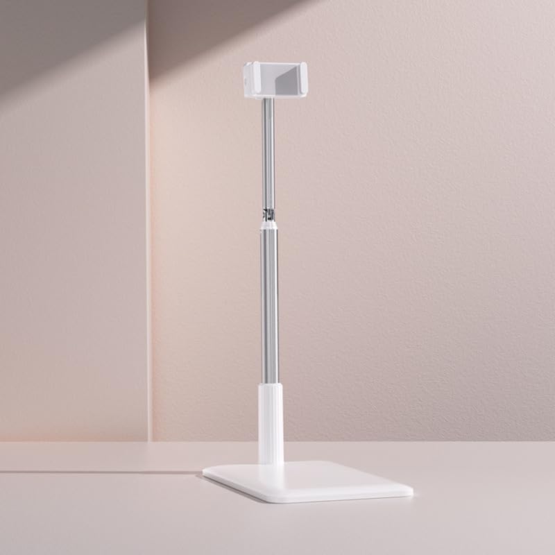 タブレット・スマホスタンド, 高さ調節可能130cm, 360度回転, 4-12.9インチ対応, フロア/デスク両用, グレー