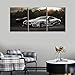 Black and White Pictures for Living Room White Racing Cars Wall Art Prints on Canvas Speed Sports Car Painting Modern Artwork Wall Decor for Mens Bedroom Office Bathroom Decor Ready to Hang 36