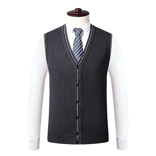 Chaleco de mezcla de cachemira casual para hombre ideal para looks de oficina y otoño