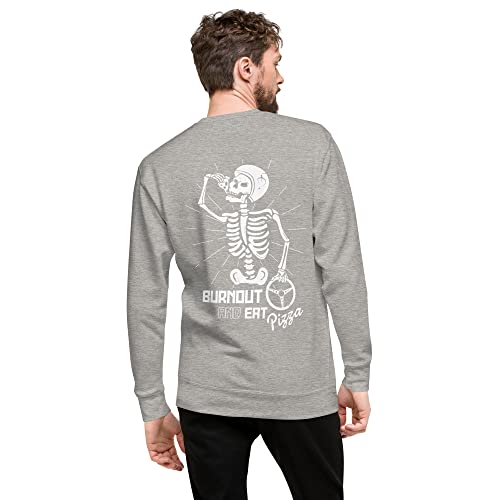 Sweat Skull brodé avec logo pizza et voiture de course style unisexe